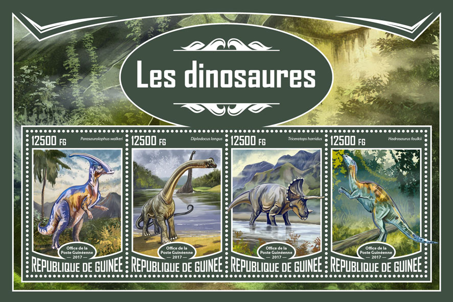 Dinosaurs - Issue of Guinée postage stamps