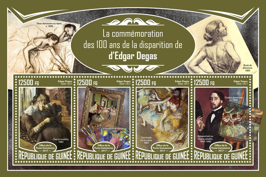Edgar Degas - Issue of Guinée postage stamps