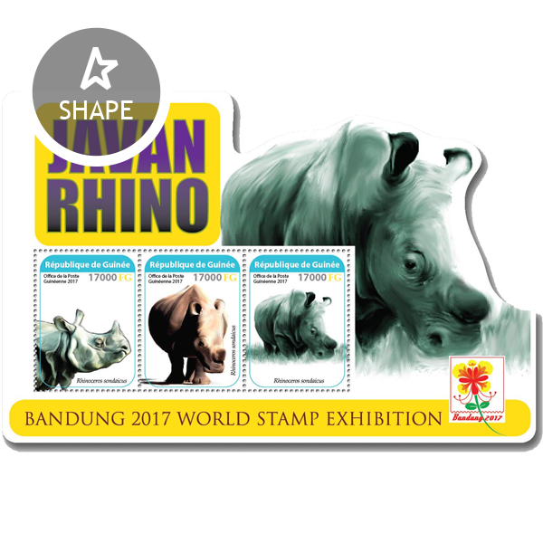 Rhino - Issue of Guinée postage stamps