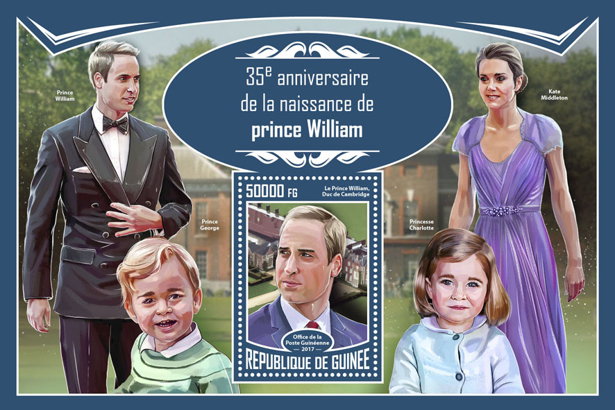 Prince William - Issue of Guinée postage stamps