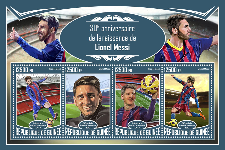 Lionel Messi - Issue of Guinée postage stamps