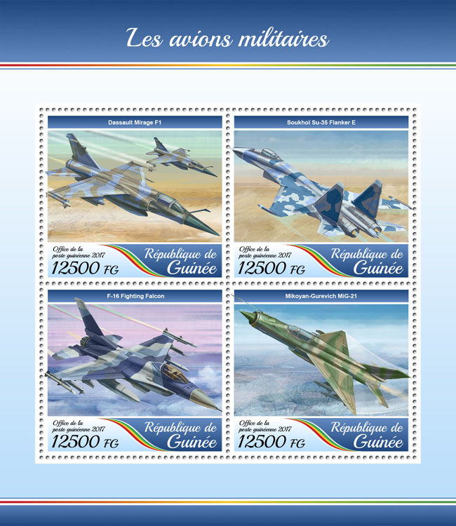 Military plains - Issue of Guinée postage stamps