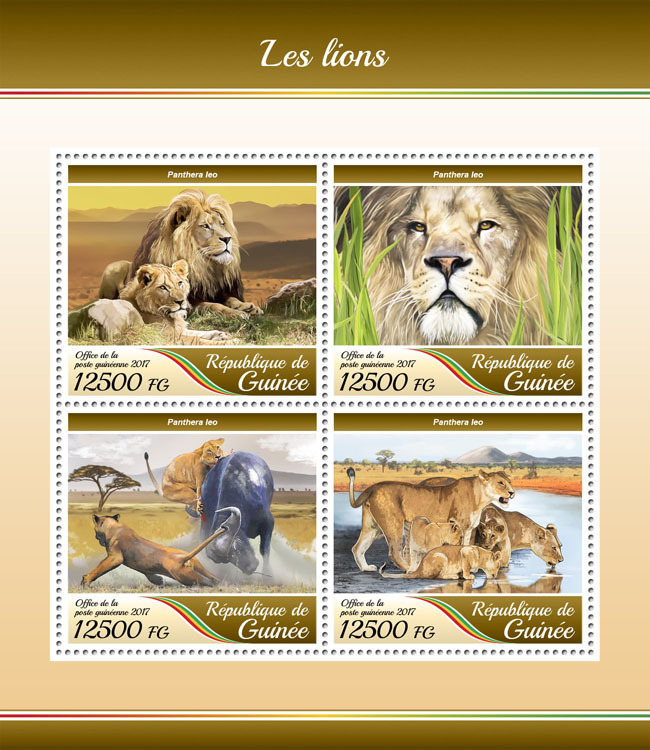 Lions - Issue of Guinée postage stamps