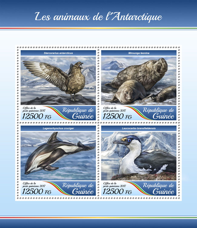 Animals of Antarctica - Issue of Guinée postage stamps