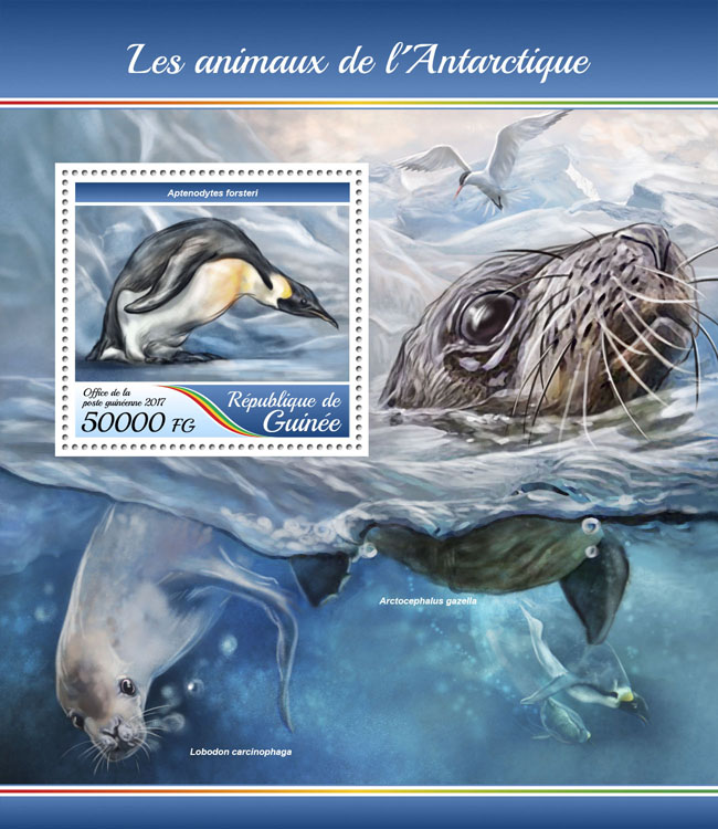 Animals of Antarctica - Issue of Guinée postage stamps