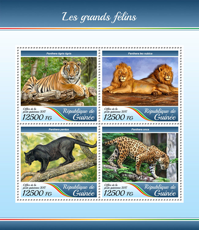 Big cats - Issue of Guinée postage stamps
