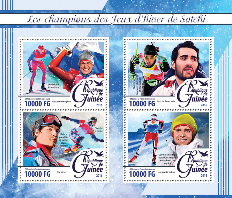 Sochi Winter Games - Issue of Guinée postage stamps