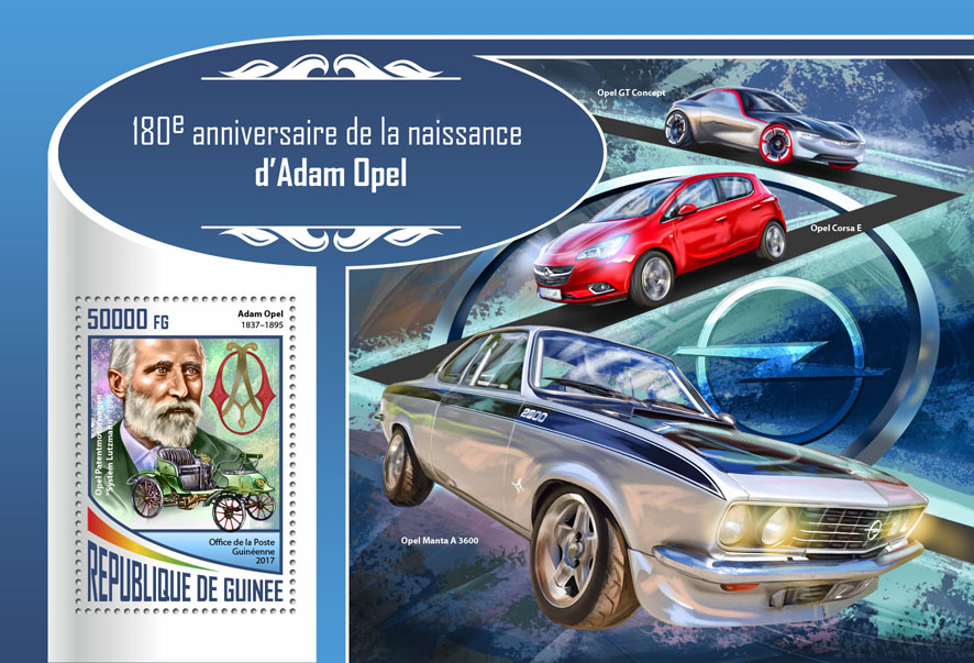 Adam Opel - Issue of Guinée postage stamps