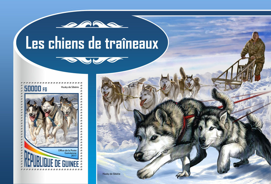 Sledge dogs - Issue of Guinée postage stamps