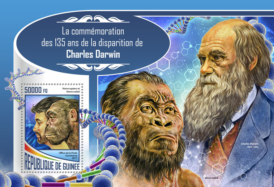Charles Darwin - Issue of Guinée postage stamps