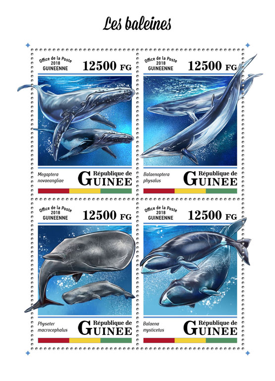 Whales - Issue of Guinée postage stamps