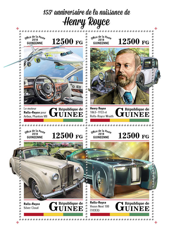 Henry Royce - Issue of Guinée postage stamps
