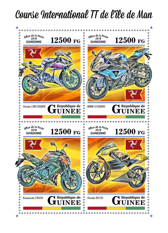 The International Isle of Man TT Race - Issue of Guinée postage stamps