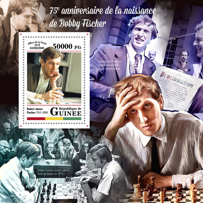 Bobby Fischer - Issue of Guinée postage stamps