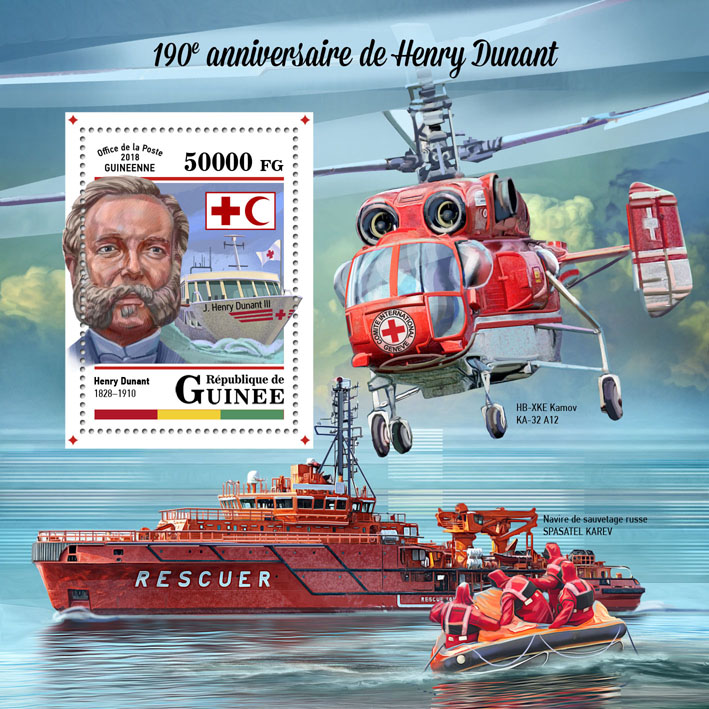Henry Dunant - Issue of Guinée postage stamps