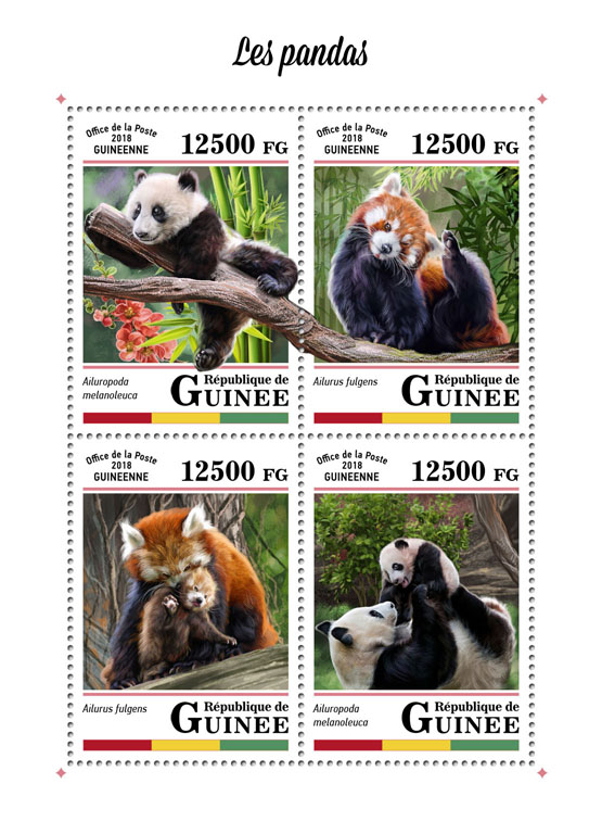 Pandas - Issue of Guinée postage stamps