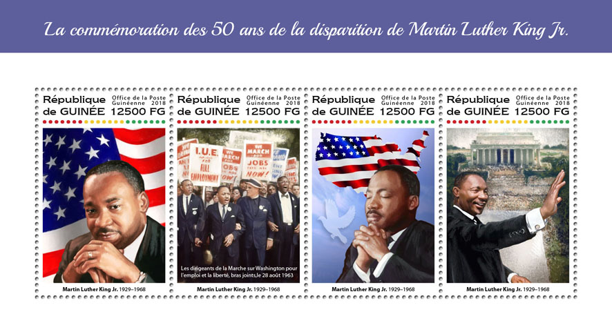 Martin Luther King Jr. - Issue of Guinée postage stamps