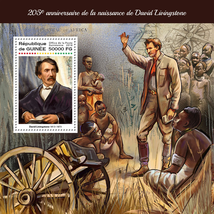 David Livingstone - Issue of Guinée postage stamps