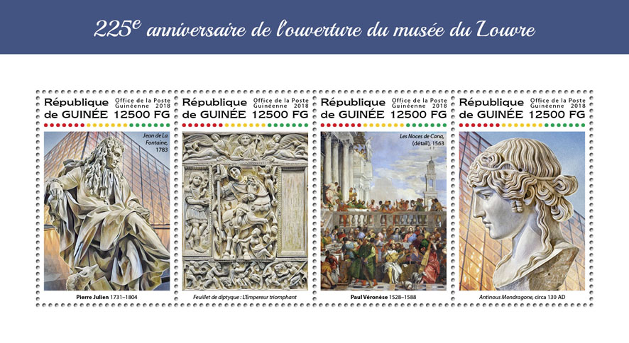 Louvre - Issue of Guinée postage stamps