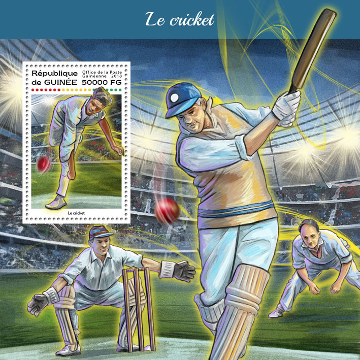 Cricket - Issue of Guinée postage stamps