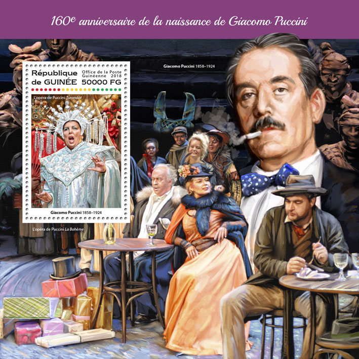 Giacomo Puccini - Issue of Guinée postage stamps