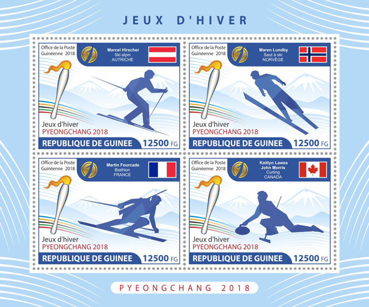 Winter Games 2018 - Issue of Guinée postage stamps