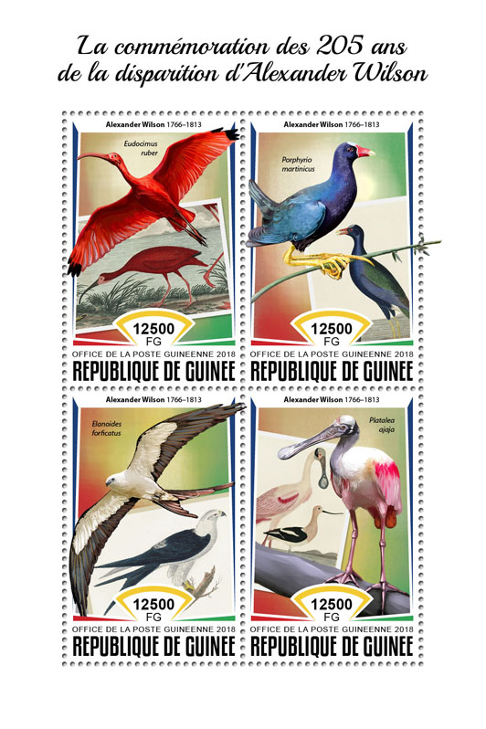 Alexander Wilson - Issue of Guinée postage stamps