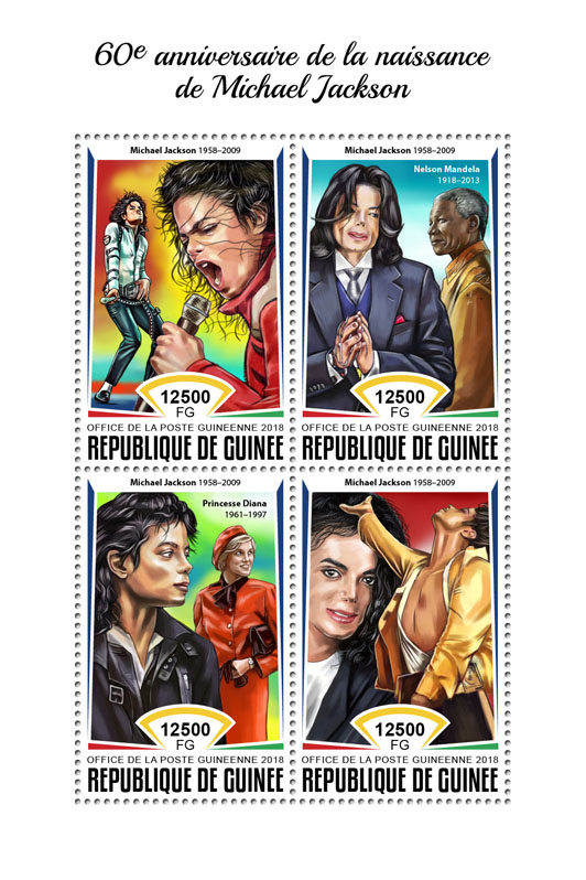 Michael Jackson - Issue of Guinée postage stamps