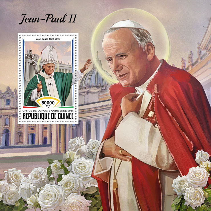 John-Paul II - Issue of Guinée postage stamps