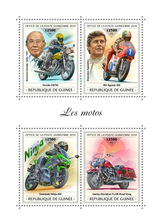 Motorcycles - Issue of Guinée postage stamps