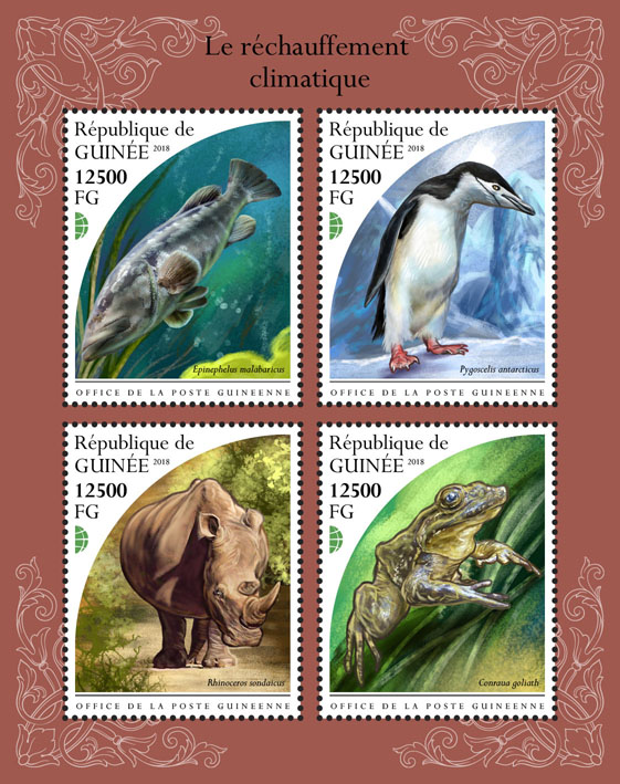 Global warming - Issue of Guinée postage stamps