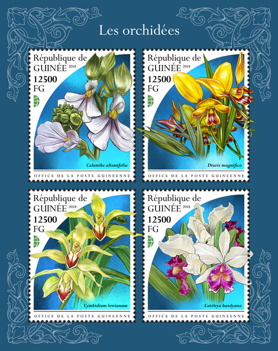 Orchids - Issue of Guinée postage stamps