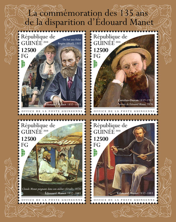 Edouard Manet - Issue of Guinée postage stamps
