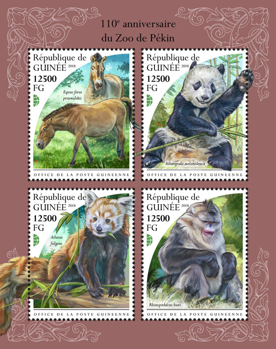 Pekin Zoo - Issue of Guinée postage stamps