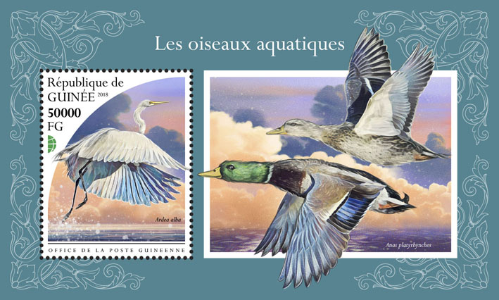 Water birds - Issue of Guinée postage stamps