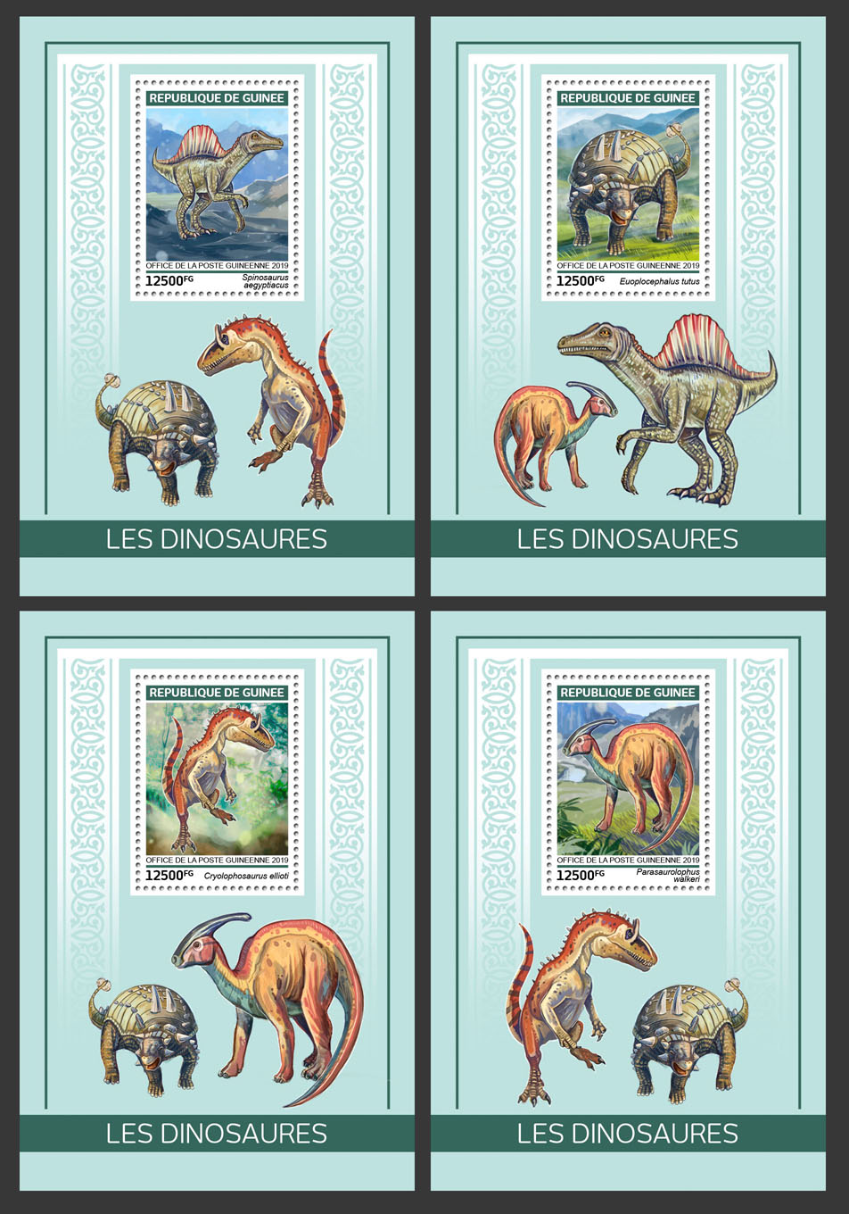 Dinosaurs - Issue of Guinée postage stamps