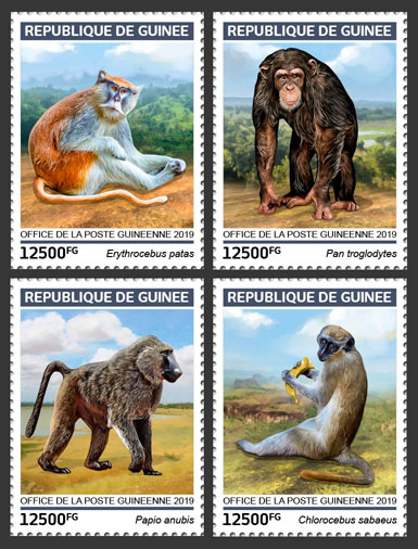 Primates - Issue of Guinée postage stamps