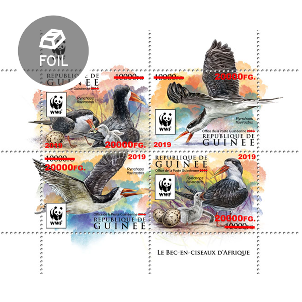 Overprint – WWF: Skimmer - Issue of Guinée postage stamps