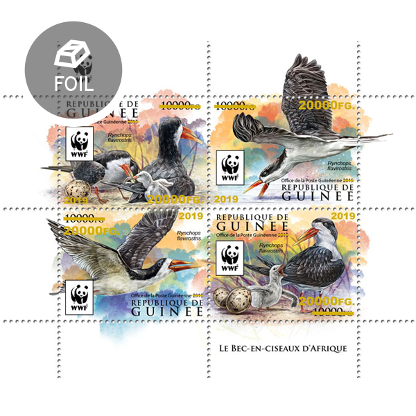 Overprint – WWF: Skimmer - Issue of Guinée postage stamps