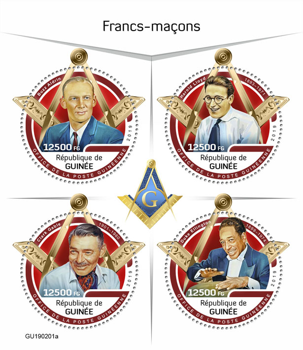 Freemasons - Issue of Guinée postage stamps