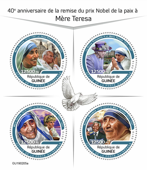 Mother Teresa - Issue of Guinée postage stamps
