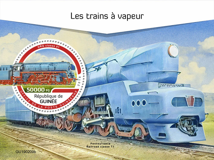 Steam trains - Issue of Guinée postage stamps