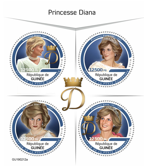 Princess Diana - Issue of Guinée postage stamps
