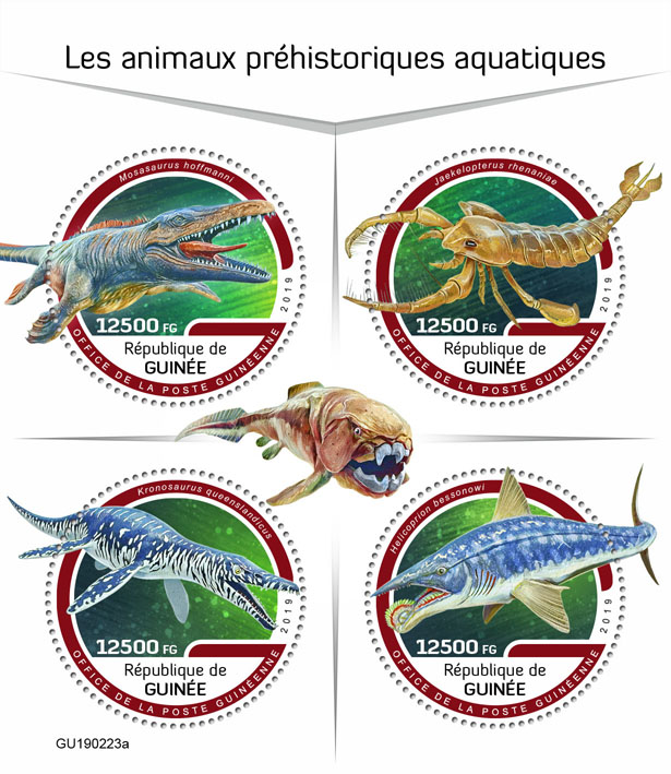 Prehistoric water animals - Issue of Guinée postage stamps