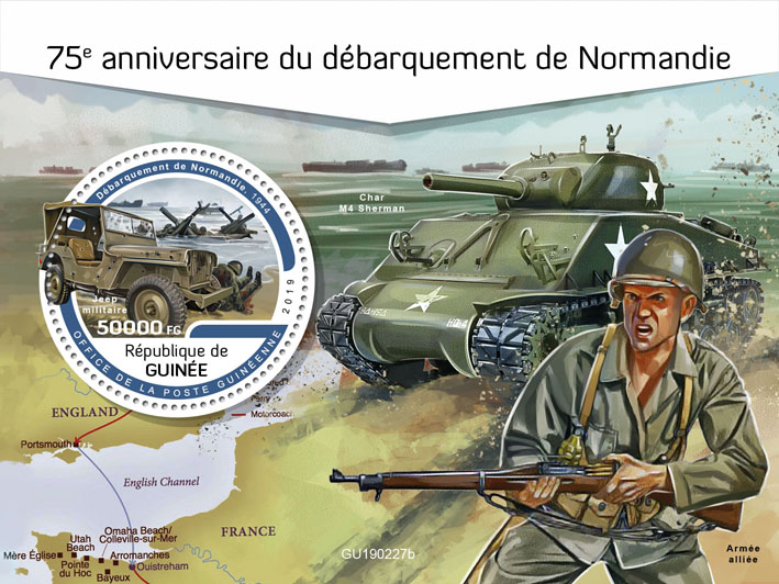 Normandy landings - Issue of Guinée postage stamps