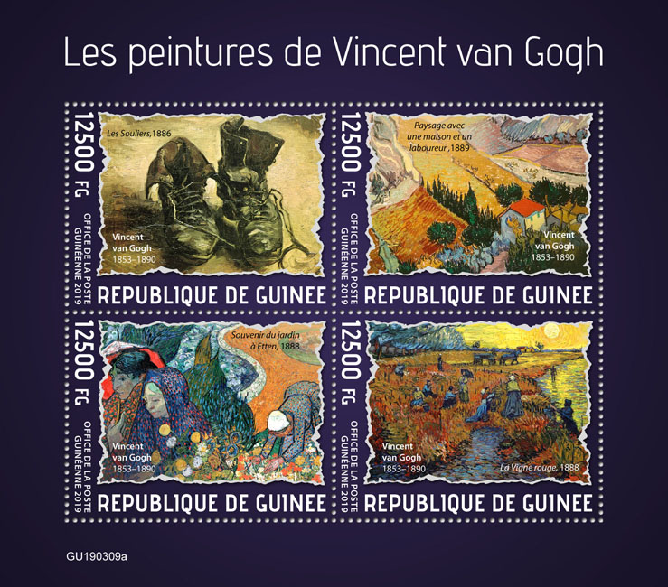 Vincent van Gogh - Issue of Guinée postage stamps