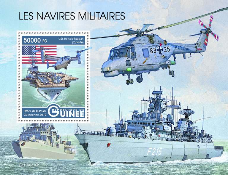 Military ships - Issue of Guinée postage stamps