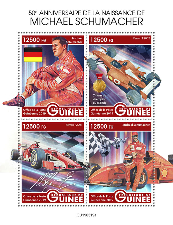 Michael Schumacher - Issue of Guinée postage stamps