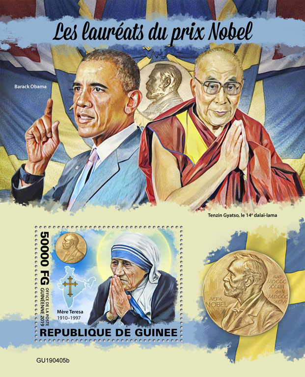 Nobel prize winners - Issue of Guinée postage stamps