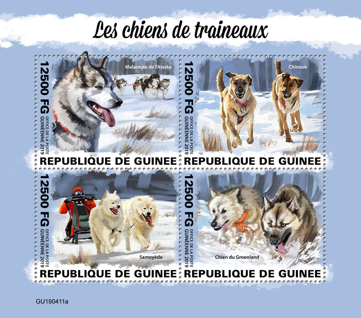 Sled dogs - Issue of Guinée postage stamps